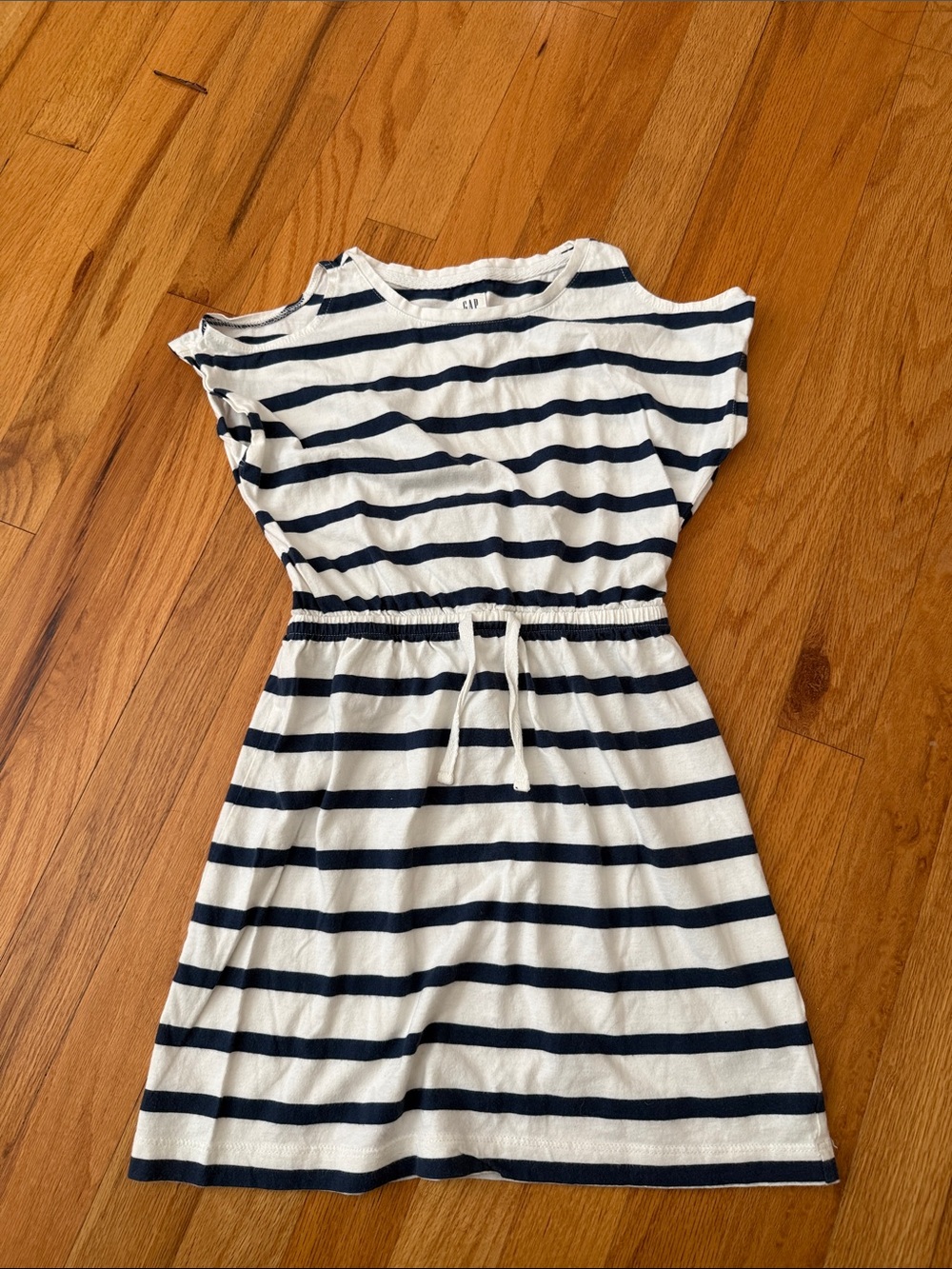 GAP Navy and White Striped Sleeveless Dress Top